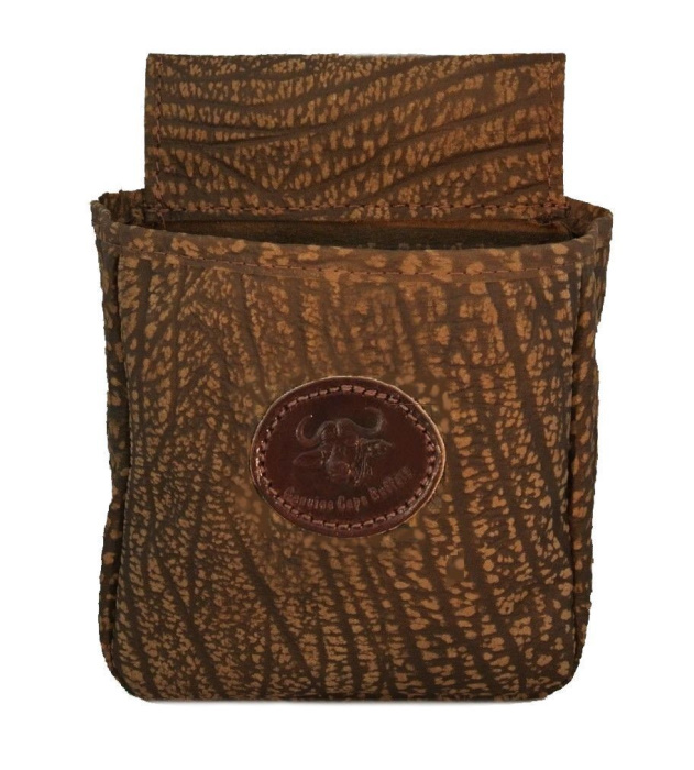 (image for) Brown Cape Buffalo Shotgun Shell Belt Pouch Double Bag